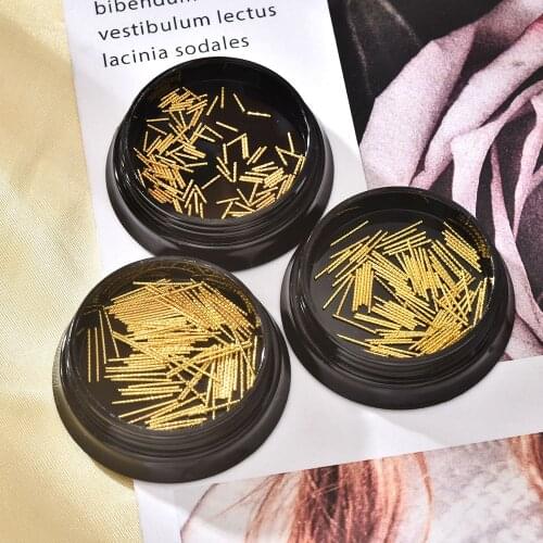 100Pcs Classic Copper 3D Nail Art Designs Gold Aolly Rivet Studs for Nails Tips Decorations Flakes Threaded Metal Rods 4/8/10mm