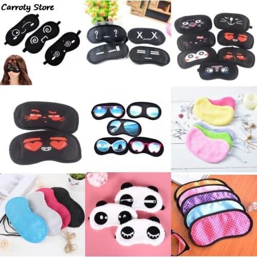 16 Style Cute Design Plush Panda Face Eye Travel Sleeping Soft Eye Mask Blindfold Shade Portable Sleeping Eye Cover