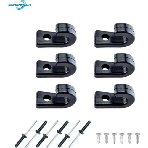 6PCS Nylon Lashing J Hooks Rigging Accessories For Boat Kayak Canoe Rowing Boats Bungee Cord Portative Tie Down Marine Hardware