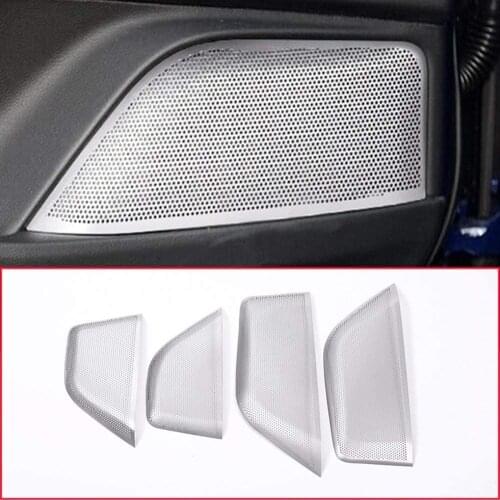Aluminum Alloy Car Door Plate Speaker Audio Decoration Cover Trim 4pcs For Maserati Levante 2016