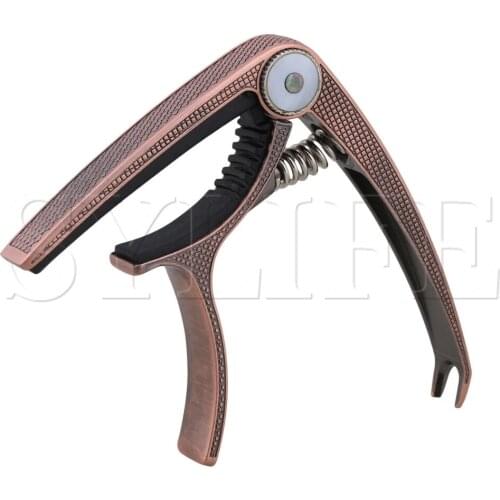 Bronze Quick Change Trigger Key Capo Clamp For Folk Acoustic Guitar 93MM