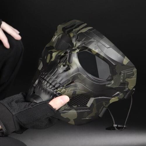 Skull Airsoft Paintball Mask Full Face Tactical Halloween Party Mask For Airsoft Paintball Hunting CS Etc