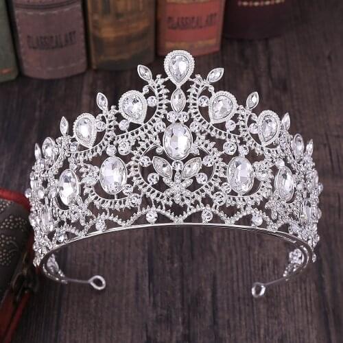 Baroque Colorful Crystal Wedding Hair Accessories Princess Queen Kings Diadems Rhinestone Tiaras And Crowns Luxury Jewelry