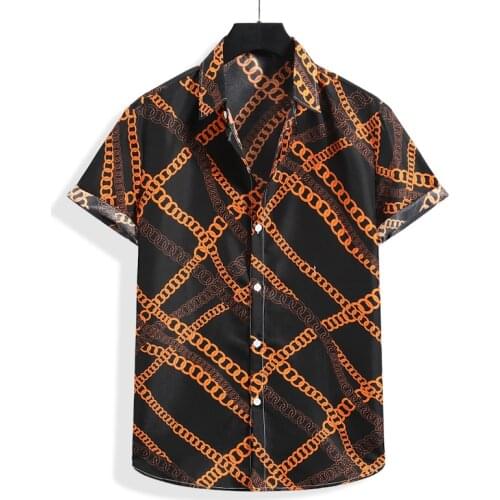 Luxury Brand Short Sleeve Shirt Men 2021 Summer New Hawaiian Aloha Shirt Men Work Beach Casual Shirts Male Chemise Homme S-XXL