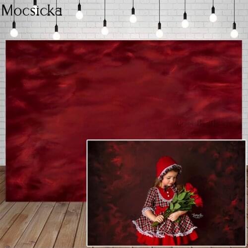Mocsicka Red Abstract Texture Photography Background Child Pregnant Woman Portrait Photo Backdrops Decoration Props Studio