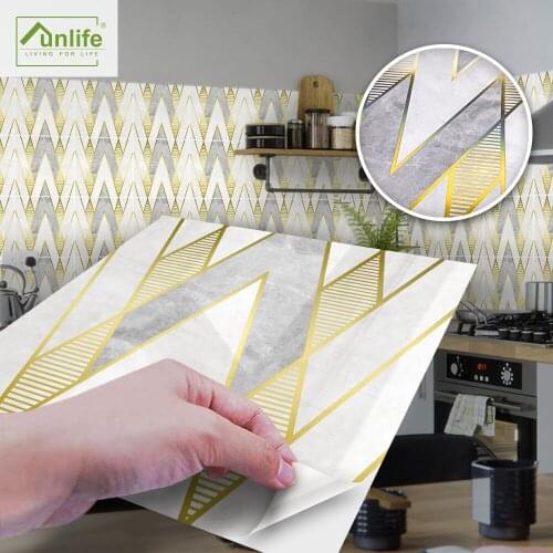 Funlife® Gilding Geometric Grey Marble Tile sticker Removable Peel & Stick Self-Adhesive Wallpaper Decorative DIY Wall PVC Floor