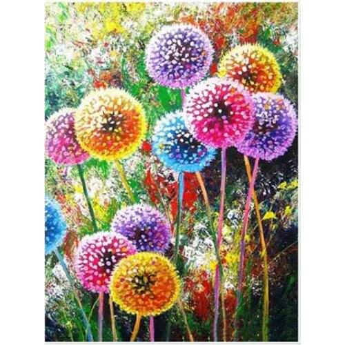 Kexinzu 5D DIY Full Square Round Stone Diamond Painting Cross Stitch Dandelion 3D Diamond Embroidery Mosaic Work Hobby Gift