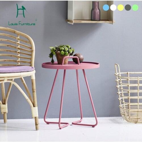 Louis Fashion Coffee Tables sofa side Nordic Iron Tea Metal Round Modern Simple Small Apartment Living Room