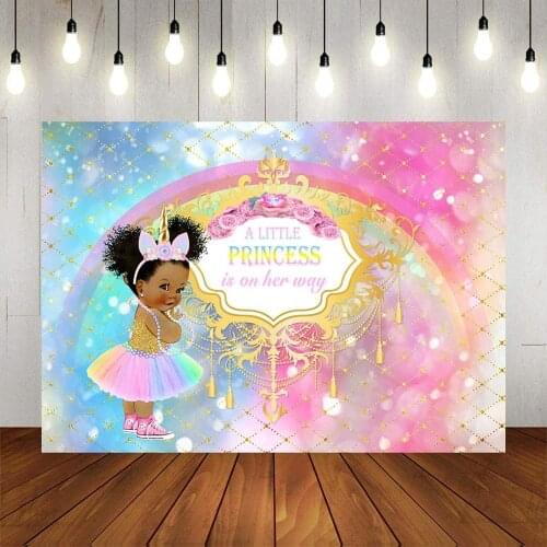 Little Princess Party Backdrop Colorful Baby Shower Photography Background Holiday Celebration Photo Booth Studio Decor