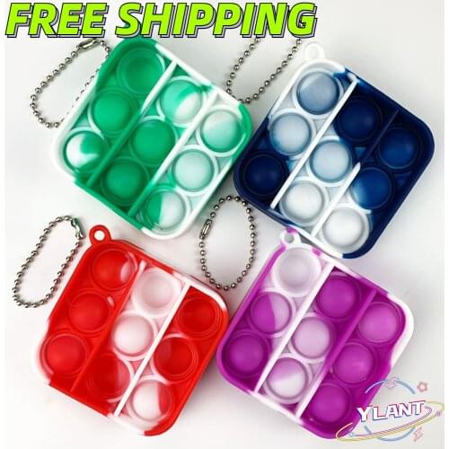 Pop-You Mini Push Pop Bubble Sensory Toy Autism Needs Squishy Stress Reliever Toys Adult Child Funny Anti-stress Fidget Keychain