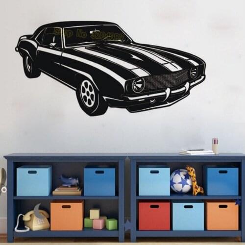 Minimalist Style Vinyl Decal Black Car Wall Stickers Home Decor Living Room For Kids Baby Room Self-adhesive Art Murals YY646