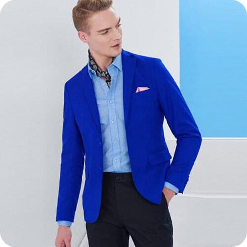 Royal Blue Men Suits Wedding Suits For Man Casual Groom Bridegroom Tuxedos Best Man Blazer Prom Slim Fit 2piecae Terno Masculino