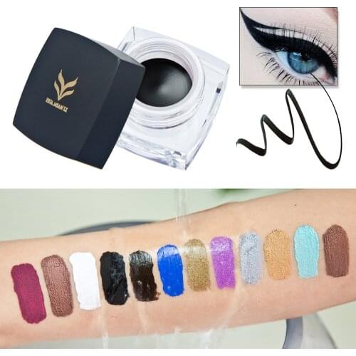 HUAMIANLI 2016 New Fashion Hot Sexy Waterproof Eyeliner Cream 1Pcs 12 Colors Option Eyeliner Womens Makeup Eye Liner Cream