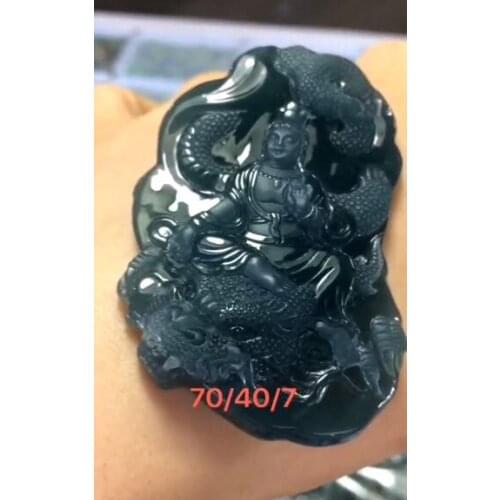 Natural Myanmar jade A HandCarved guan yin Buddha emperor green jade pendant jade necklace pendants jewelry jade necklaces woman