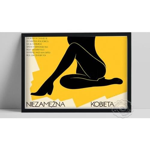 Vintage Polish Movie Poster, Female Abstract Black Body Line Canvas Painting, Concise Style Woman Art Wall Picture Home Decor