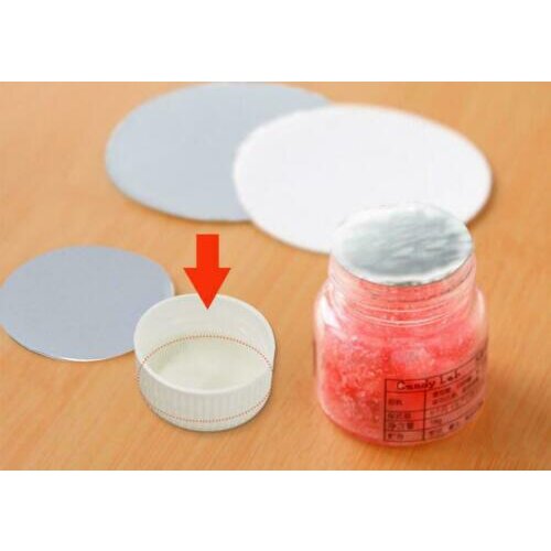 High Quality 3000pcs 70mm plastic laminated aluminum foil lid liners PET/PE material for induction sealing