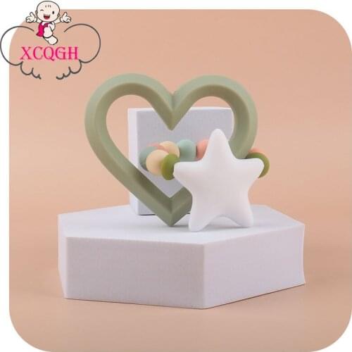 XCQGH Love Heart Star BPA Free Silicone Pacifier Teething Toy Baby Nursing Bracelet