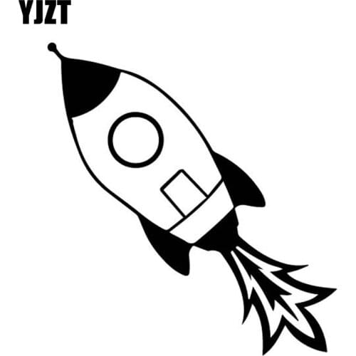 YJZT 14.4CM*15.4CM Beautiful Ordinary Rocket Dazzling Vinly Decal Interesting Decor Car Sticker Black/Silver C27-1279