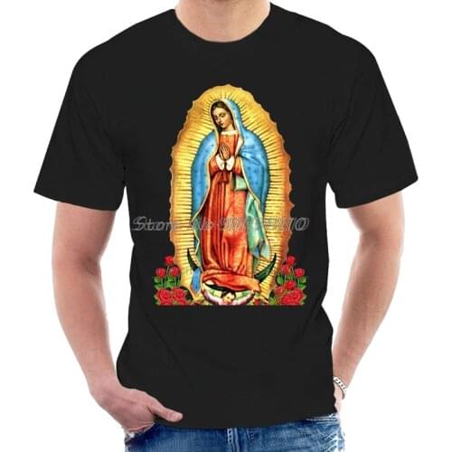 Funny Print Men T shirt Women cool tshirt Catholic Church Virgen De Guadalupe T-Shirt Men Cotton Tees Harajuku Streetwear