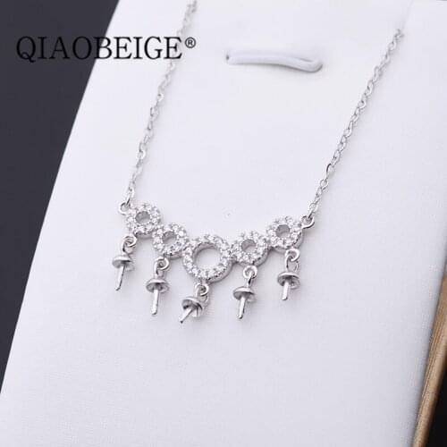QIAOBEIGE New lovely Shining Zircon pendant Woman 100% 925 sterling silver necklace wholesale fashion silver Lady