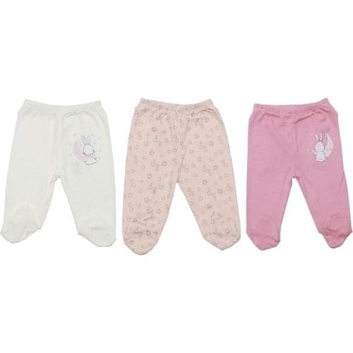 Star Rabbit Pattern 3'lü Baby Tek Bottom Set