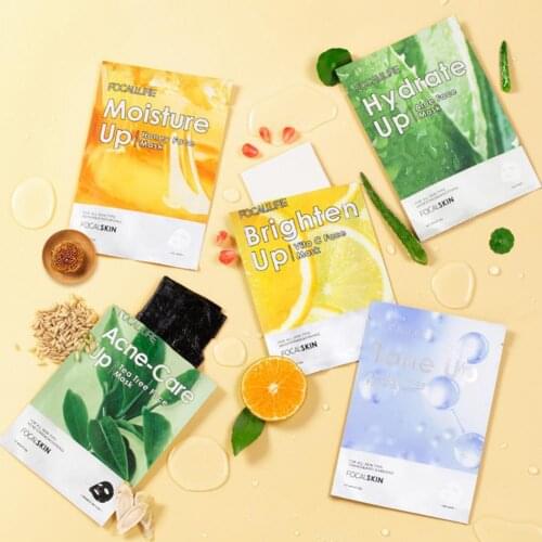 1PC Blueberry Six Fruit Plant Facial Mask Moisturizing Hyaluronic Acid Plant Extract Oil Control Hydrating Sheet Face Mask