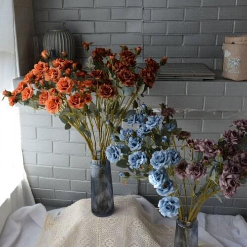 1pc Retro rose Artificial flower wedding party home decoration fake flowers flower arrangement road guide Props