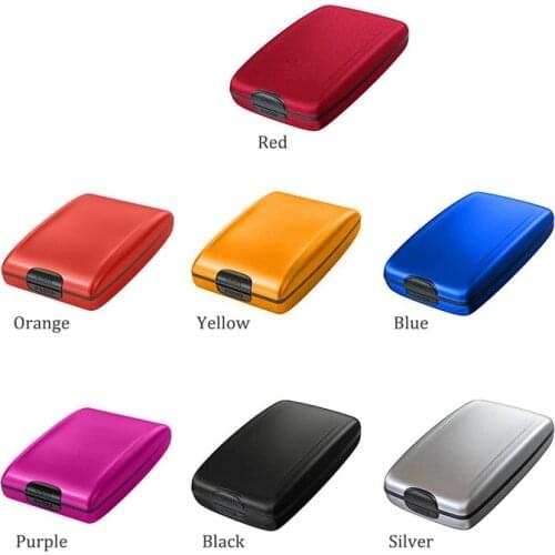 1PC Unisex Aluminum Bank Card Holder Blocking Hard Case Wallet Solid Credit Card Scanning Protect Card Holder Women and Men