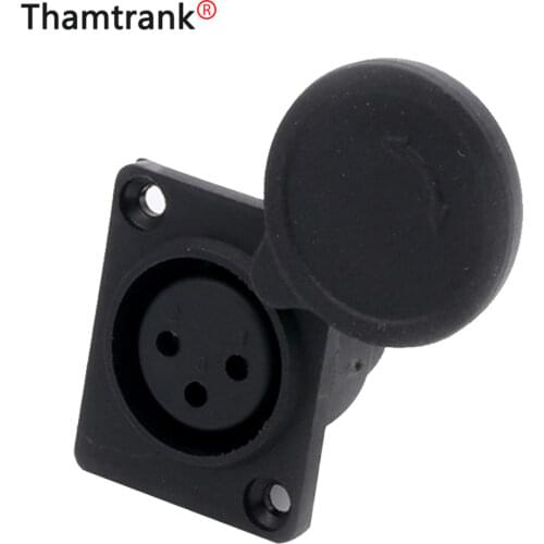 10pcs XLR 3Pins Female Socket Wire Connecter Adapte for Power Audio Video Panel Mount type with protecting cover