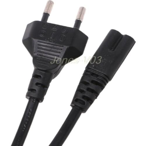 2-Prong Pin AC EU Power Supply Cable Lead Wire Power Cord For Desktop Laptop