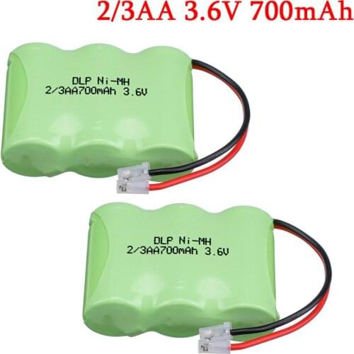 3.6v 2/3AA Ni-MH battery For Cordless Phone 3.6V 700mAh Ni-MH 2/3AA Rechargeable Battery Pack For RC toys Cordless Phone