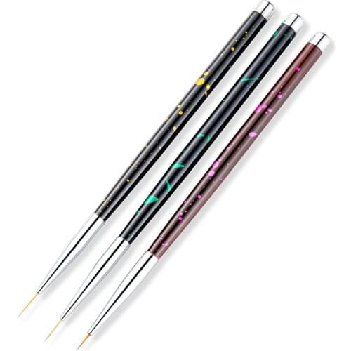 3pcs Professional Nail Liner Brush 7mm 9mm 11mm Drawing Painting Acrylic Nail Art Brush Set Handle Graffiti for UV Gel Design