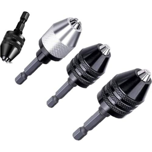 4PCS Drill Chuck Change Adapter, Keyless Chuck Conversion Tool Keyless Drill Chuck, Drill Adapter in 1/4 , 1/8 , 1/16