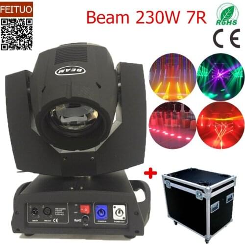 4pcs+flight case Sharpy Beam 230w 7r Moving Head Light Touch Screen 16 Prism Effect Beam Moving Head Light 230w 7r