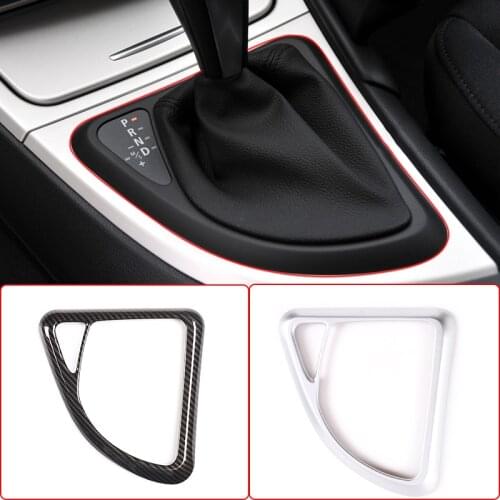 ABS Carbon Car Central Control Gear Shift Lever Frame Cover Stickers For BMW 1 Series E81 E82 E87 2007-2011 Interior Accessories