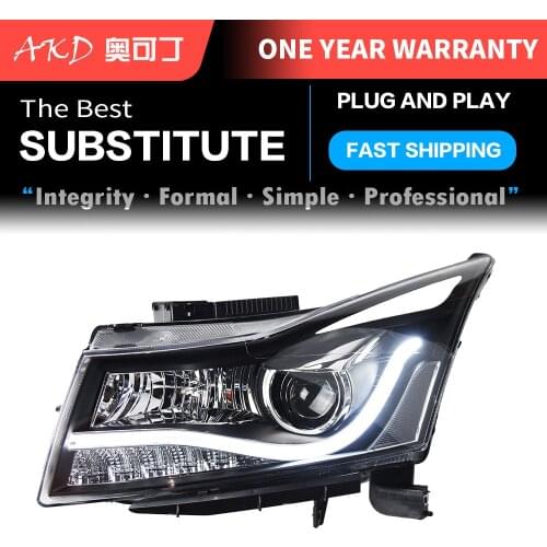 AKD tuning cars Headlight For Chevrolet Cruze 2009-2014 Headlights LED DRL Running lights Bi-Xenon Beam Fog lights angel eyes
