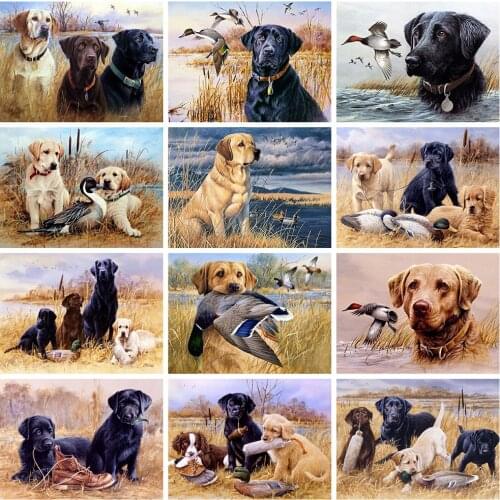 Evershine 5D Diamond Embroidery Dog Cross Stitch Kit Diamond Painting Animals Mosaic Picture Of Rhinestones Home Decor