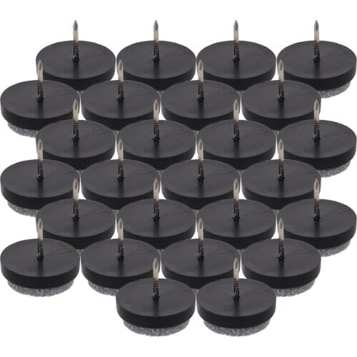 MroMax Felt Foot Nails CB-14 Plastic+Metal Black 14/17/20/22/24/28mm Felt Nails Total Height 24mm Cap Height 9mm 16/26/36/46pcs