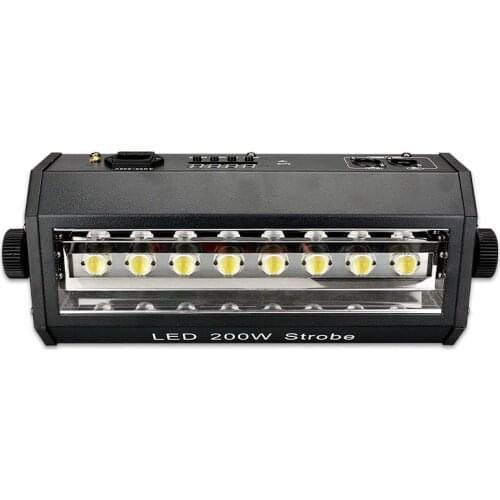Hot sale Strobe Light 8x25W 8P White Color Mini Size 3 pin DMX512 In/out Socket 200W LCD Display Fan Cooling dj strobe lights