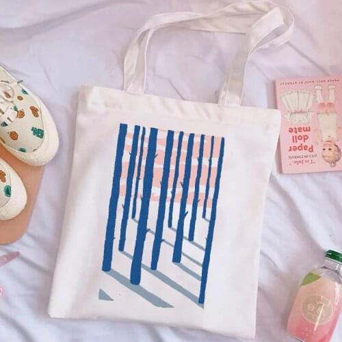 Japanese Styel Women Shoulder Canvas Shopping Handbags Bags Casual Vintage Harajuku Gothic Art Painting Handbags Skipoem