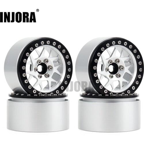 INJORA 4PCS CNC Aluminum 2.2 Beadlock Wheel Rim for 1/10 RC Crawler Car Axial SCX10 RR10 Wraith Traxxas TRX4 TRX-6