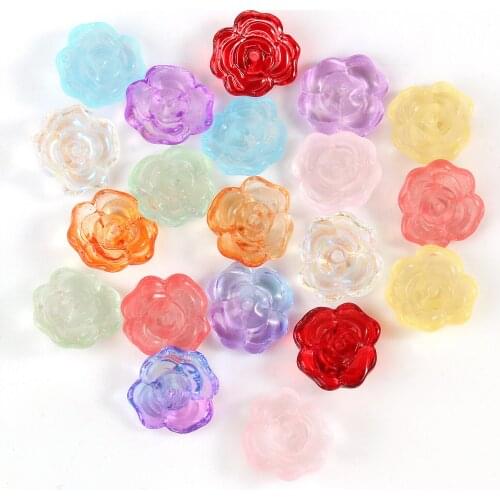 Red Pink Rose Czech Crystal Loose Beads for Jewelry Making DIY Needlework Bracelet Necklace Accessories 13mm Glaze Glass Beads