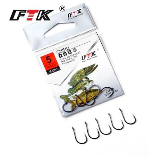 FTK Hooks Size3#-Size12# High Carbon Steel Carp Fishing Jig Hooks Anzol Fish Hooks Fishing Tackle