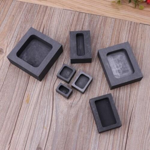 High Purity Black Graphite Ingot Bar Mold Mould Crucible for Melting Gold Silver Brass Casting Refining Jewelry Tools