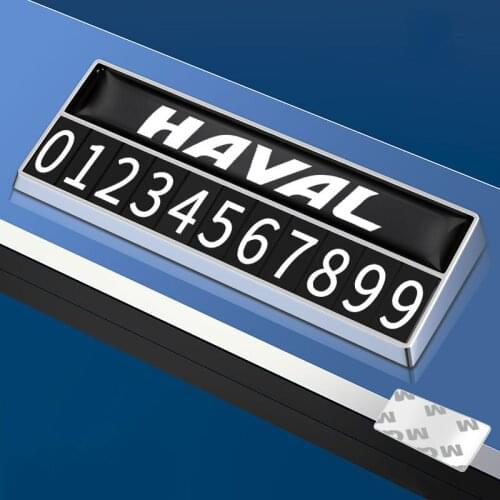 1PC Zinc Alloy Car Temporary Parking Card Phone Number Plate Stop Sign Temporary For Haval 9 M4 C30 C50 C20r H2 H3 H5 H6 H8