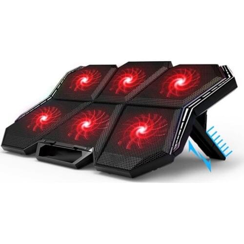 Laptop Cooling Pad, Laptop Cooler with 6 Quiet Led Fans for 15.6-17 Inch Laptop Cooling Fan Stand,Switch Control Fan