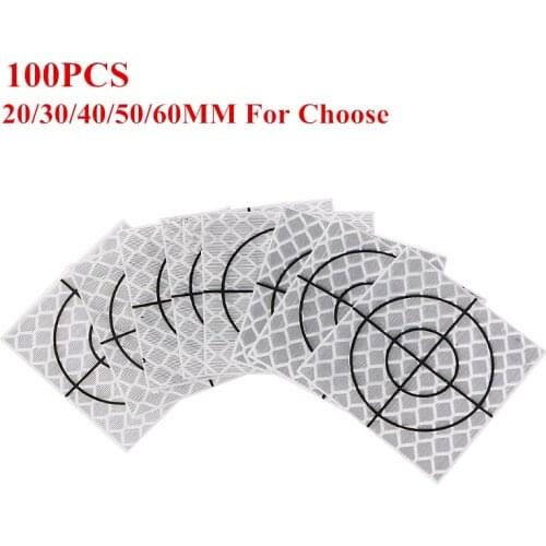 100 Pcs Reflector Sheet Reflective Tape Target Total Station 20/30/40/50/60mm-M20