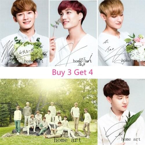 EXO Korean band Posters Wall Stickers Decoration Good Quality Prints White Coated Paper E6