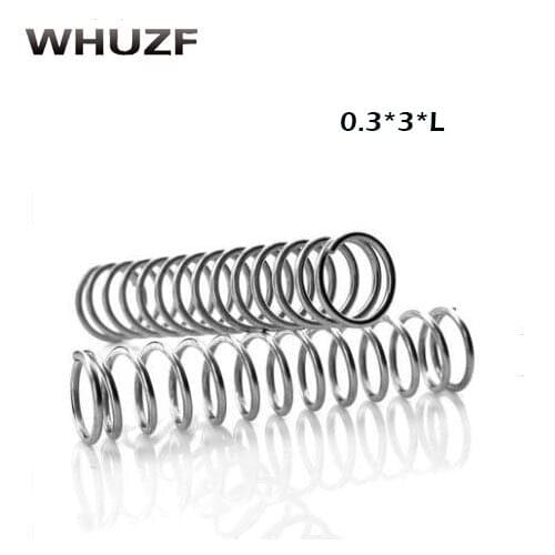 30pcs/lot 3D Printer Accessory Feeder Spring for Ultimaker Makerbot Wade Extruder stainless steel wire 0.3*3 mm length 5-50mm