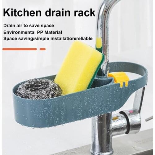 Adjustable Sink Shelf Kitchen Sinks Organizer Soap Sponge Holder Sink Drain Rack Storage Basket Kitchen Gadgets Accessories